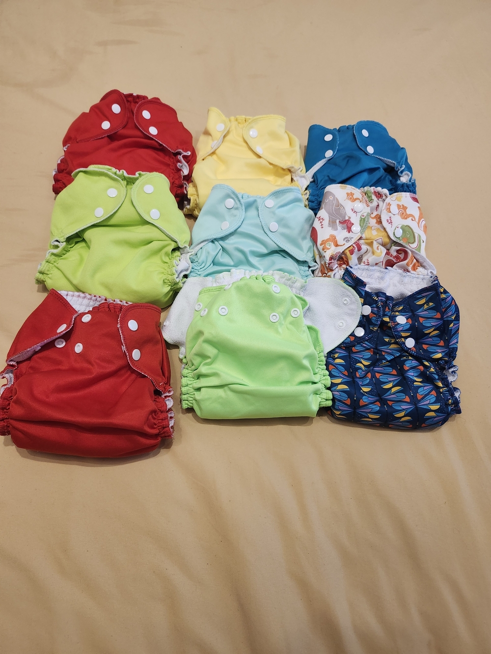 Adjustable Reusable Cloth Diaper Covers — Bright Multi-Color Set